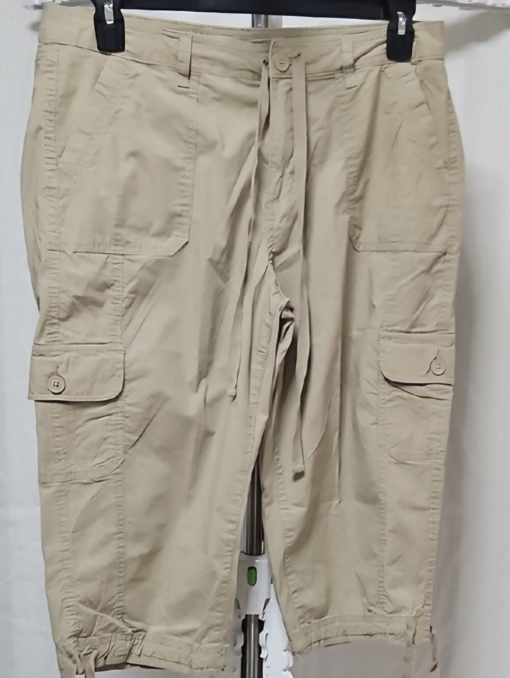 St. John's Bay Khaki Cargo Capris with Drawstring